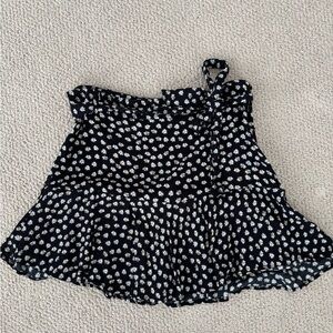Zara Black and White Floral Skater Skort